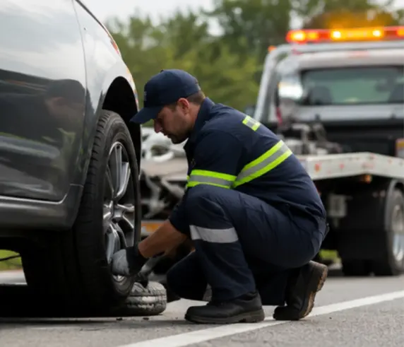 Hollymead Towing tow truck on roadside